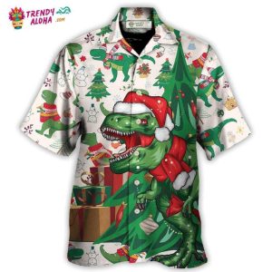 Christmas Dinosaurs Xmas Tree T-Rex Merry Rexmas Hawaiian Shirt – Trendy KLA