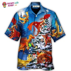 Christmas Dragon Family In Love Light Art Style Hawaiian Shirt – Trendy KLA