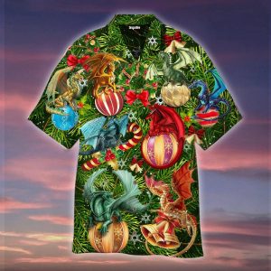 Christmas Dragon Under The Mistletoe Trendy Hawaiian Shirt For