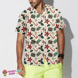 Christmas Elements Seamless Pattern Hawaiian Shirt, Vintage Christmas Shirt, Unique Gift For Christmas