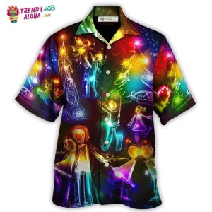 Christmas Family Happy Love Tree Neon Light Style Hawaiian Shirt – Trendy KLA
