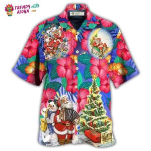 Christmas Flowers Tropical Santa Claus Hawaiian Shirt – Trendy KLA