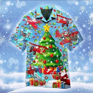 Christmas Fly With Santa On An Airplane Trendy Hawaiian Shirt For