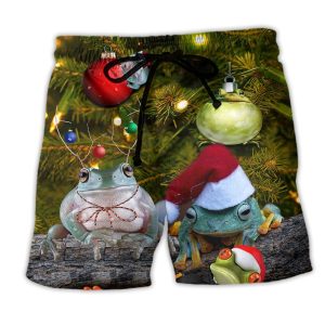 Christmas Frog Merry Christmas Bauble Trendy KLA Hawaiian Beach Shorts