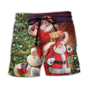 Christmas Funny Santa Claus Gift For Xmas So Happy Trendy KLA Hawaiian Beach Shorts