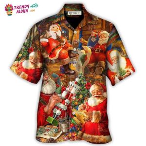 Christmas Funny Santa Claus Gift Xmas Is Coming Art Style Hawaiian Shirt – Trendy KLA