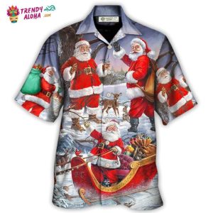 Christmas Funny Santa Claus Happy Xmas Is Coming Art Hawaiian Shirt – Trendy KLA
