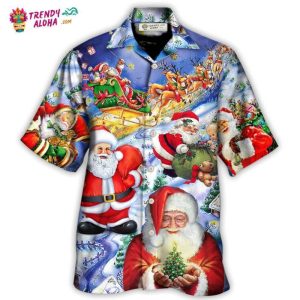 Christmas Funny Santa Claus Happy Xmas Is Coming Art Style Cool Hawaiian Shirt – Trendy KLA