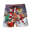 Christmas Having Fun With Santa Claus Gift For Xmas Art Style Trendy KLA Hawaiian Beach Shorts