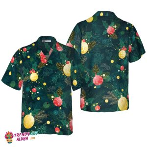 Christmas Hawaiian Shirts, Christmas Ball Ornaments Pattern Shirt Short Sleeve, Christmas Shirt Idea Gift For Men And Women