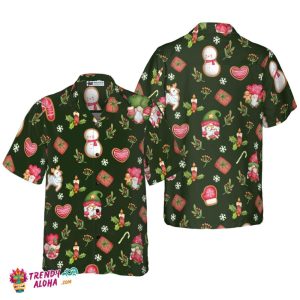 Christmas Hawaiian Shirts For Men And Women, Gnome Merry Christmas Hawaiian Shirt Button Down Shirt Short Sleeve