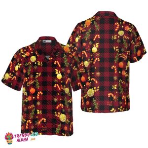 Christmas Hawaiian Shirts, Merry Christmas Red Plaid Pattern Shirt Short Sleeve, Christmas Shirt Idea Gift For Men And Women