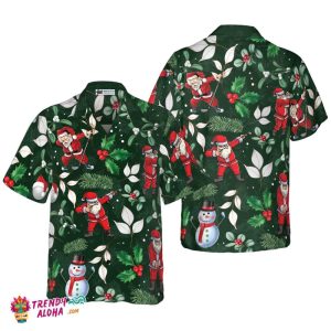 Christmas Hawaiian Shirts, Santa Playing Golf Pattern Shirt Short Sleeve, Christmas Shirt Idea Gift For Men And Women