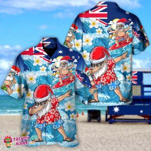 Christmas In July Santa Dab Hawaiian Shirt Mele Kalikimaka