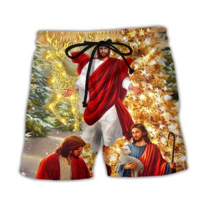Christmas Jesus Is The Magic Of Christmas Trendy KLA Hawaiian Beach Shorts