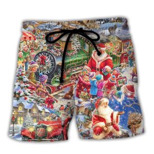 Christmas Joy Love Peace Family Laughter Trendy KLA Hawaiian Beach Shorts