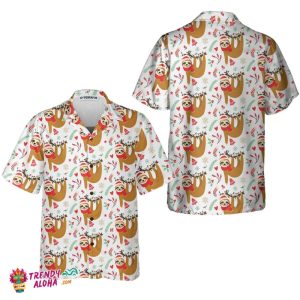 Christmas Lazy Sloths Hawaiian Shirt, Funny Sloth Christmas Shirt, Best Gift For Christmas