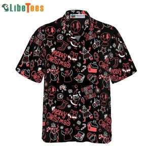 Christmas Line Pattern Shirt, Mens Christmas Trendy Hawaiian Shirt Perfect Gifts For Your Loved Ones