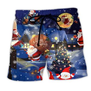 Christmas Love Santa And Gifts Trendy KLA Hawaiian Beach Shorts