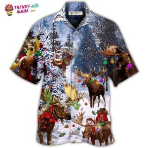Christmas Merry Christ Moose Hawaiian Shirt – Trendy KLA