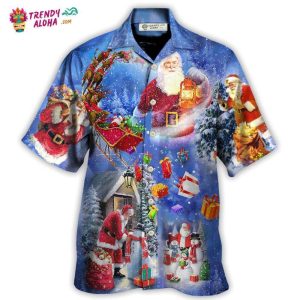 Christmas Merry Xmas Santa Claus Is Coming To Town Hawaiian Shirt – Trendy KLA
