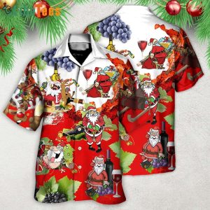 Christmas Party Hawaiian Shirt with Drunk Santa Design