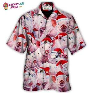 Christmas Piggies Funny Xmas Is Coming Art Style Hawaiian Shirt – Trendy KLA