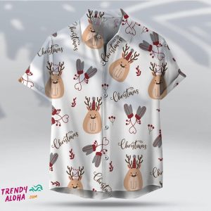 Christmas Reindeer Cute Unisex Hawaiian Festive Holiday Tee