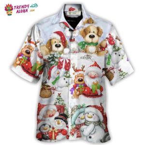 Christmas Santa And Snowman Christmas Happy Together Hawaiian Shirt – Trendy KLA