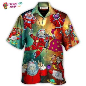 Christmas Santa Claus Astronaut Story In The Galaxy Hawaiian Shirt – Trendy KLA