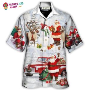 Christmas Santa Claus Gift For Xmas Snow Painting Style Hawaiian Shirt – Trendy KLA