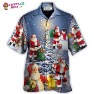 Christmas Santa Claus In Love Light Xmas Tree Hawaiian Shirt – Trendy KLA