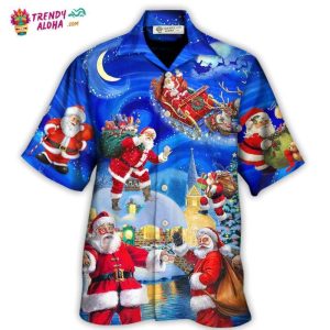 Christmas Santa Claus In The Town Magic Night Art Style Hawaiian Shirt – Trendy KLA