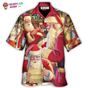 Christmas Santa Claus Story Happy Xmas Art Style Hawaiian Shirt – Trendy KLA