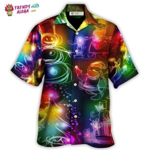 Christmas Santa Claus Tree Snowman Neon Light Style Hawaiian Shirt – Trendy KLA