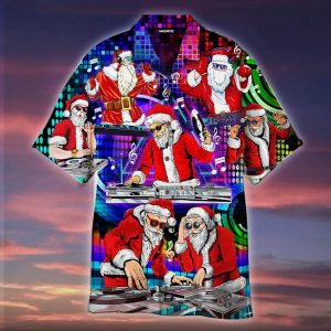 Christmas Santa Dj Disc Jockey Trendy Hawaiian Shirt