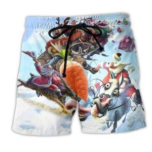 Christmas Santa Happy Funny Christmas Trendy KLA Hawaiian Beach Shorts