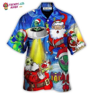 Christmas Santa Is An Alien Magic Night Funny Hawaiian Shirt – Trendy KLA