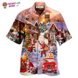Christmas Santa Is Delivering Love Christmas Street Hawaiian Shirt – Trendy KLA