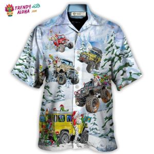 Christmas Santa Riding Monster Jeep Hawaiian Shirt – Trendy KLA