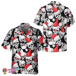 Christmas Santa Skull Hawaiian Shirt, Christmas Skull Shirt, Unique Christmas Gift