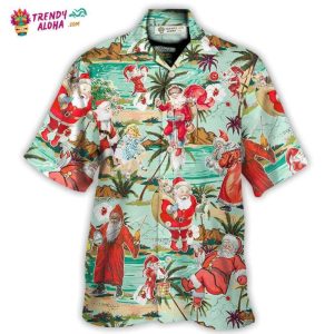 Christmas Santa Vacation Beach Joyful Hawaiian Shirt – Trendy KLA