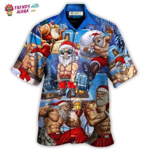 Christmas Santa Weightlifting Christmas Fitness Gym Hawaiian Shirt – Trendy KLA