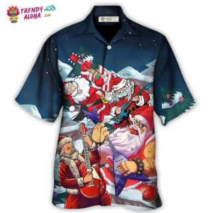 Christmas Santa With Electric Guitar Hawaiian Shirt – Trendy KLA