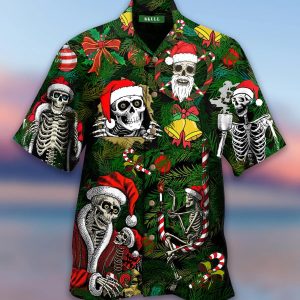Christmas Skull Merriment in a Hawaiian Outfit