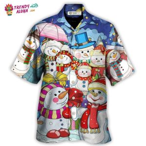 Christmas Snowman Merry Xmas And Happy New Year Art Style Hawaiian Shirt – Trendy KLA