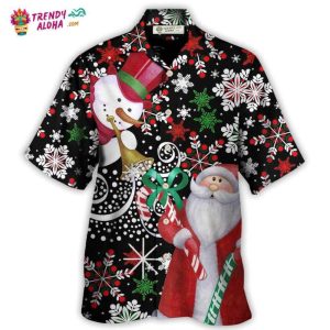Christmas Snowyday With Santa And Snowman Hawaiian Shirt – Trendy KLA
