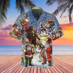 Christmas Steampunk Santa Claus Trendy Hawaiian Shirt