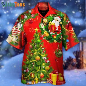 Christmas Tree Red Style Santa Twinkle, Santa Trendy Hawaiian Shirt Perfect Gifts For Your Loved Ones