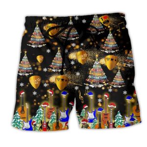 Christmas Yes I Speak Guitar Trendy KLA Hawaiian Beach Shorts